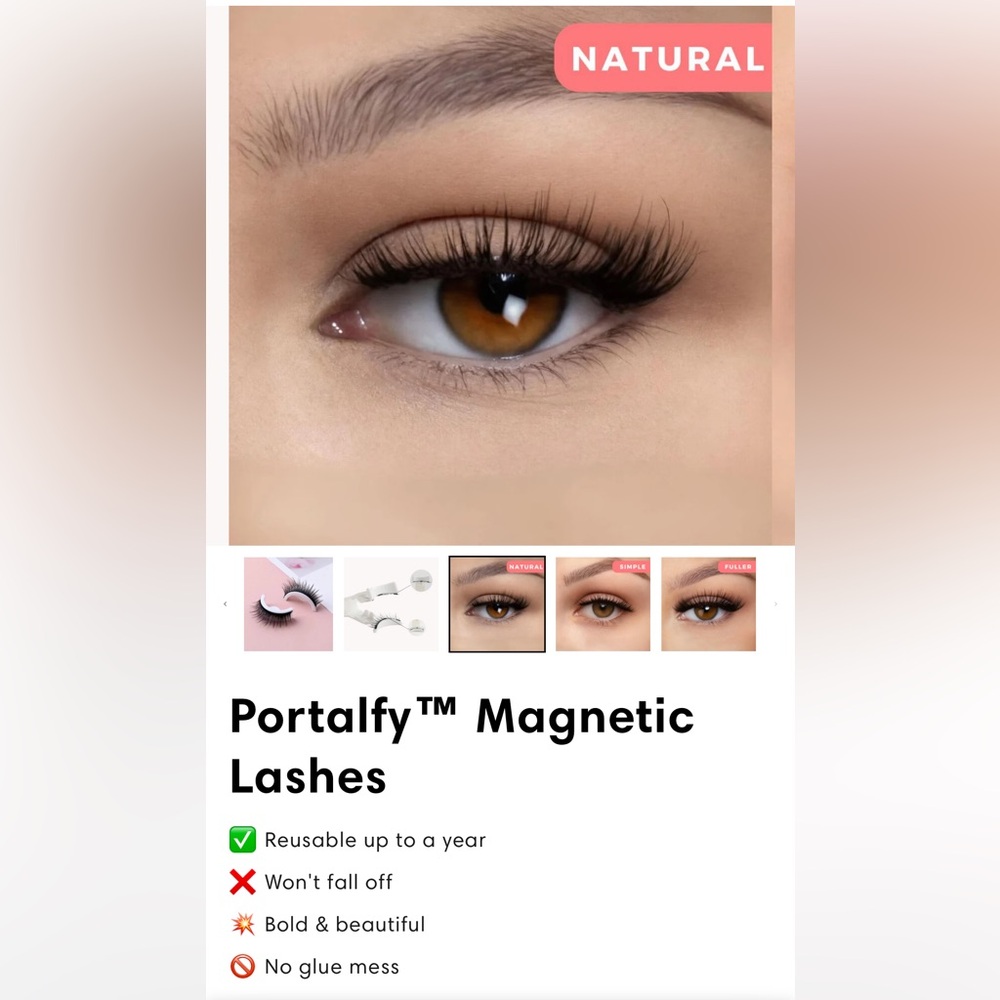 BRAND NEW Portalfy Magnetic Lashes 5 pairs